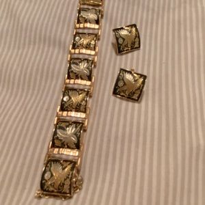 Damascene Bracelet & Earring Set